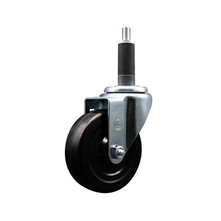 Service Caster 4'' Soft Rubber Wheel Swivel 1'' Expanding Stem Caster SCC-EX20S414-SRS-1